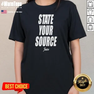 Good Jaylen Brown State Your Source Ladies Shirt ladies tee in black, short sleeve fitted women's t-shirt
