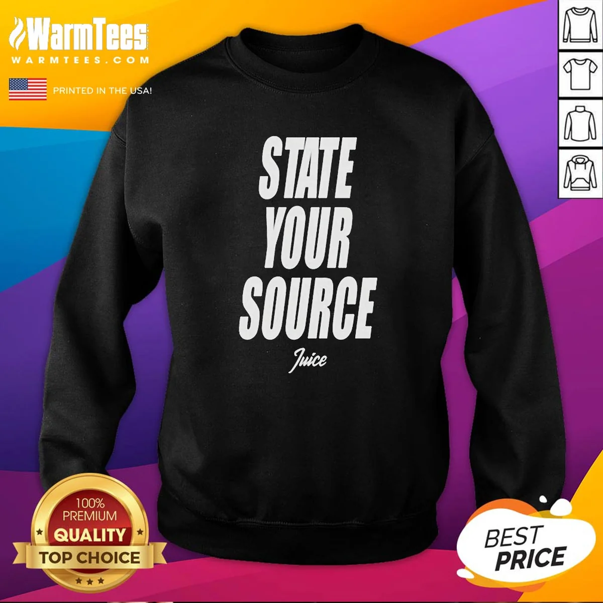 Good Jaylen Brown State Your Source Sweatshirt in black, featuring bold front print and crew neck design