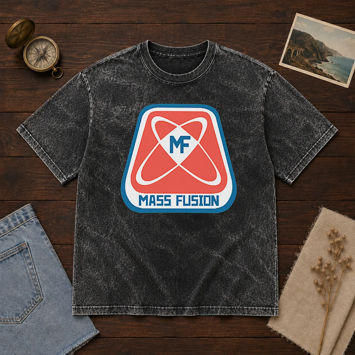 Good Mass Fusion Washed T Shirt in a soft, faded fabric with a classic crew neck and short sleeves