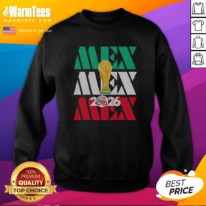 Hot Mexico 2026 World Cup FIFA Football Soccer Trophy Logoshirt sweatshirt in black, front view
