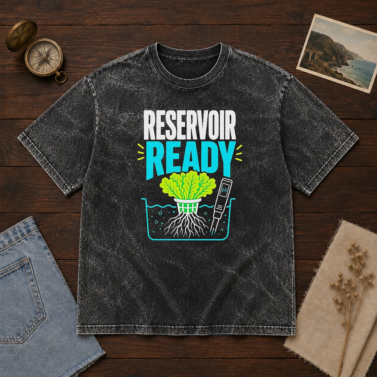 Hot Reservoir Ready Hydroponic Lettuce Washed T-Shirt