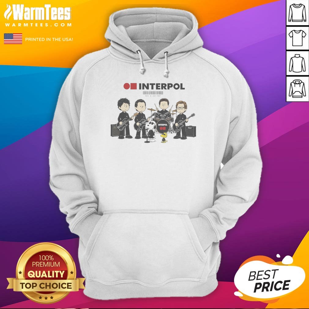 Interpol Snoopy Charlie Brown Peanuts NYC Est 1997 shirt on Hoodie Interpol Snoopy Charlie Brown Peanuts NYC Est 1997 shirt shown as a hoodie preview