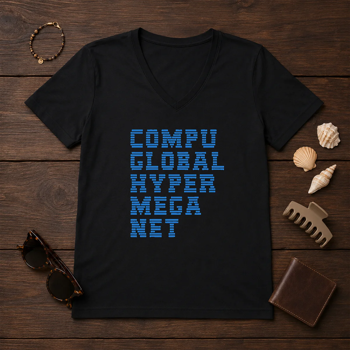 Nice Compu Global Hyper Mega Met V-Neck Shirt Nice Compu Global Hyper Mega Met V-Neck Shirt