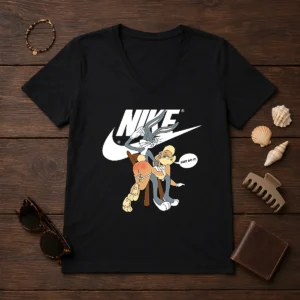 Nice Nike Bugs Bunny Spanking Lola V Neck Shirt featuring a classic cartoon graphic on a comfortable lightweight fabric