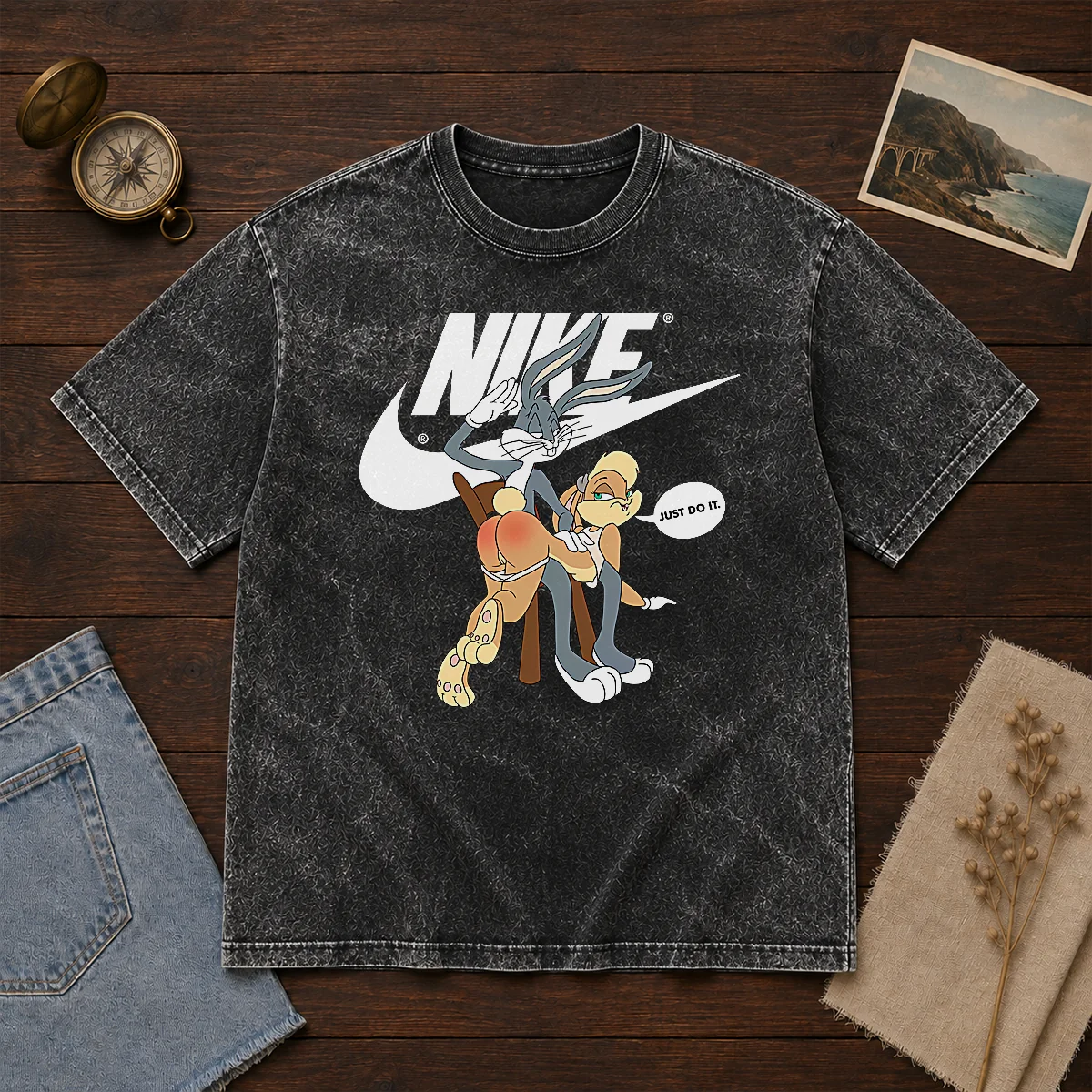 Nice Nike Bugs Bunny Spanking Lola Washed T-Shirt