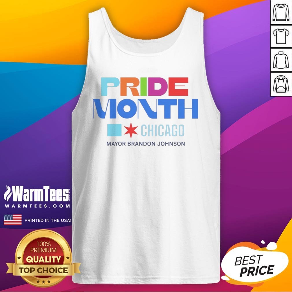 Nice Pride Month Chicago Mayor Brandon Johnson shirt on Tank Top Nice Pride Month Chicago Mayor Brandon Johnson shirt shown as a tank top preview