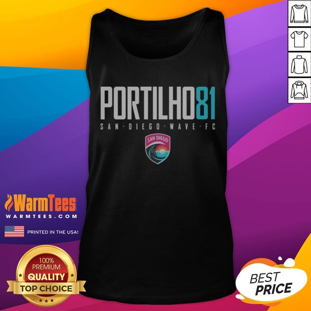 Nice San Diego Wave FC Portilho 81 San Diego Wave FC Sports Apparel shirt on Tank Top Nice San Diego Wave FC Portilho 81 San Diego Wave FC Sports Apparel shirt shown as a tank top preview