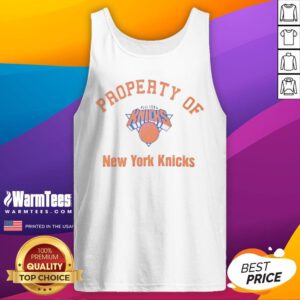 Official New York Knicks NBA Property Of New York Knicks Logo tank top featuring the iconic Knicks logo.