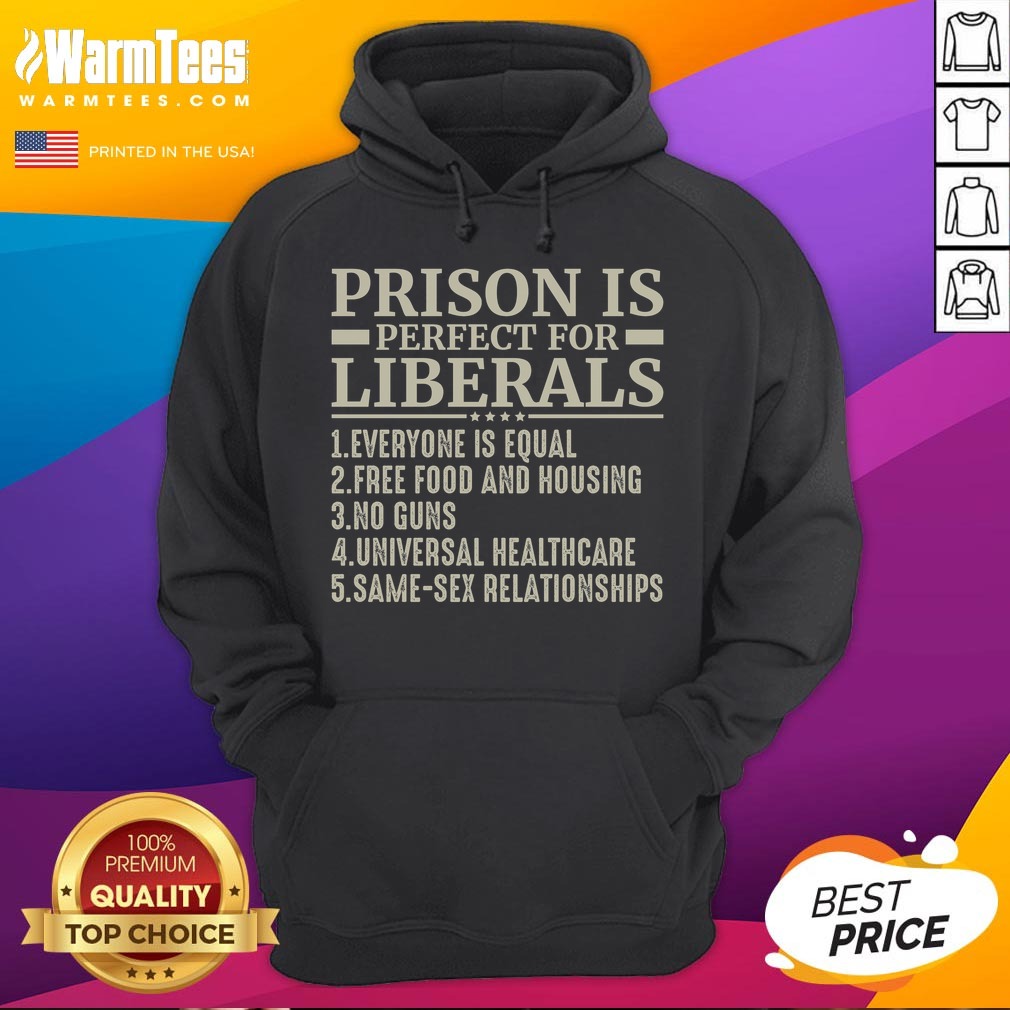 Official Prison Is Perfect For Liberals Shirt on Hoodie Official Prison Is Perfect For Liberals Shirt shown as a hoodie preview