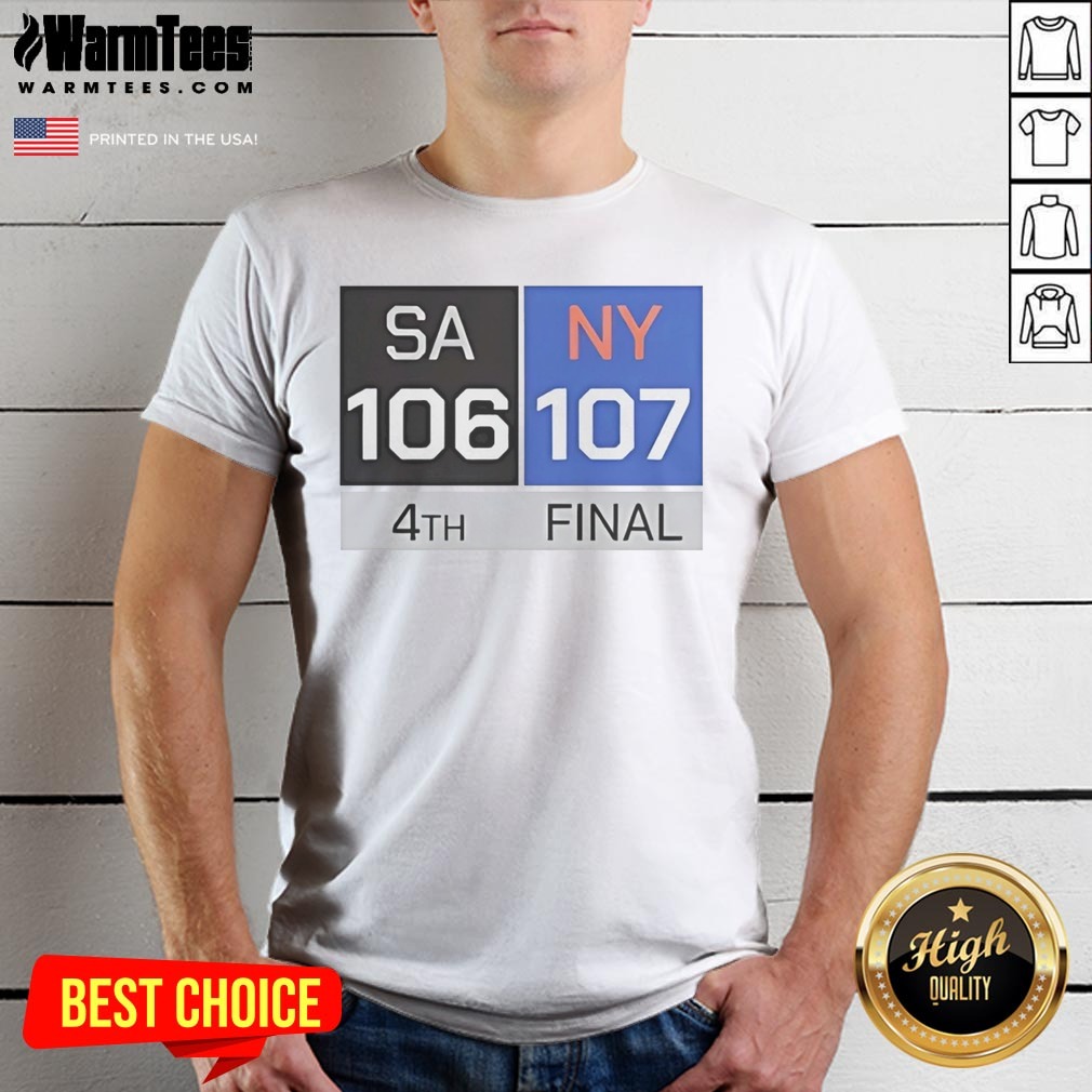 Official San Antonio Spurs Vs New York Knicks Final Score Shirt on Classic Shirt Official San Antonio Spurs Vs New York Knicks Final Score Shirt shown as a classic shirt preview