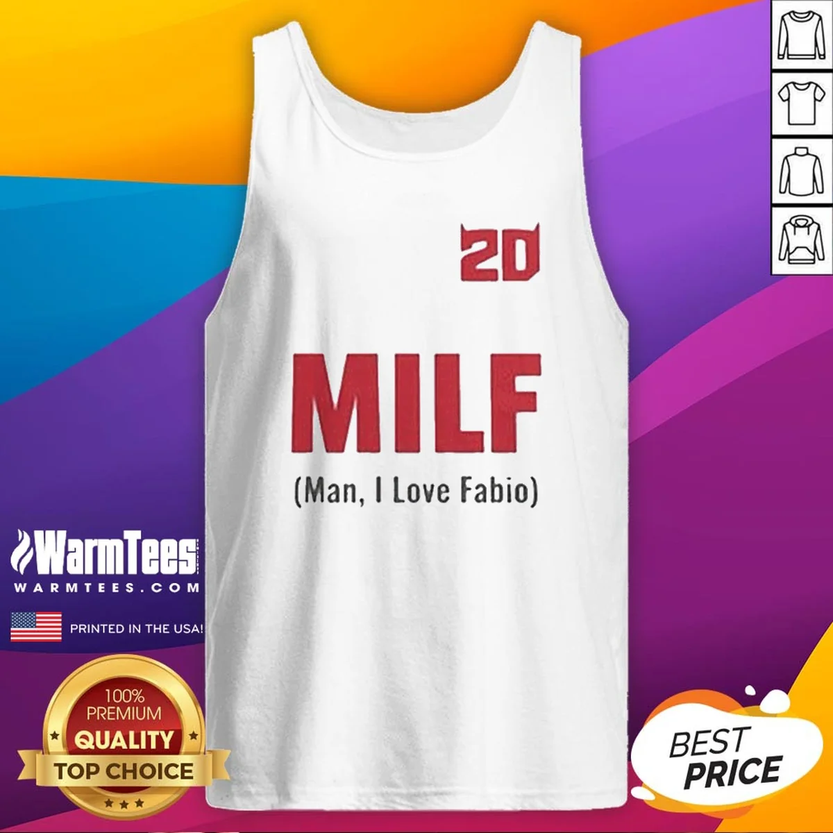 Original 20 Milf Man I Love Fabio Tank Top
