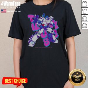 Original Megatron Transformers Thumbs Second Form 2026 ladies tee featuring bold graphic print on a women's fitted short sleeve shirt