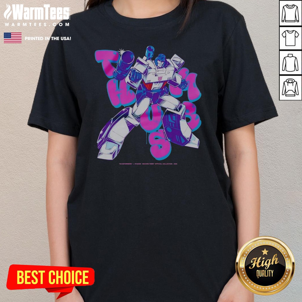 Original Megatron Transformers Thumbs Second Form 2026 Shirt on Ladies Shirt Original Megatron Transformers Thumbs Second Form 2026 Shirt shown as a ladies shirt preview