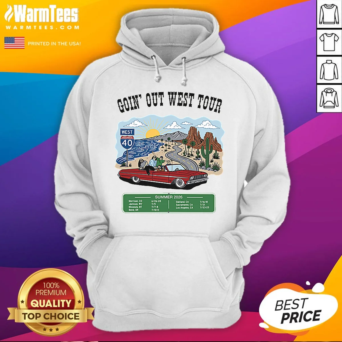Original Panic Goin Out West Tour Hoodie Original Panic Goin Out West Tour Hoodie