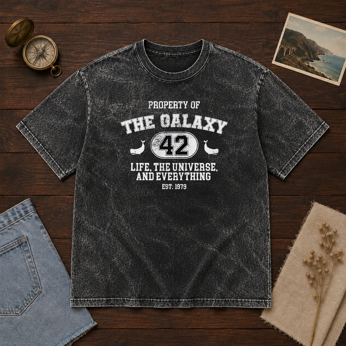 Original Property Of The Galaxy 42 Life The Universe And Everything Est 1979 Washed T-Shirt
