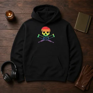 Original Rainbow Skull And Crutches Pride Symbol Disability Awareness Hoodie