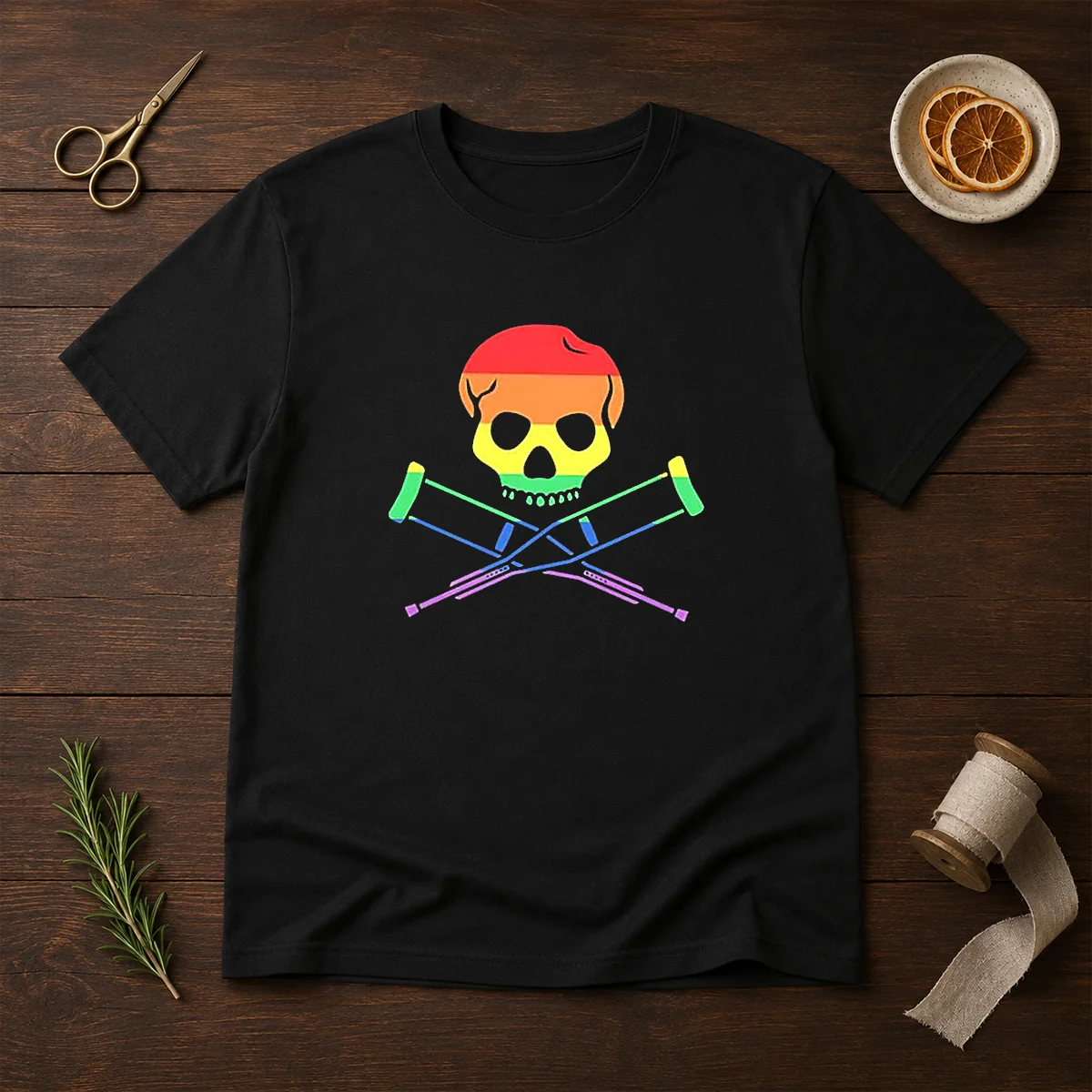 Original Rainbow Skull And Crutches Pride Shirt Original Rainbow Skull And Crutches Pride Shirt