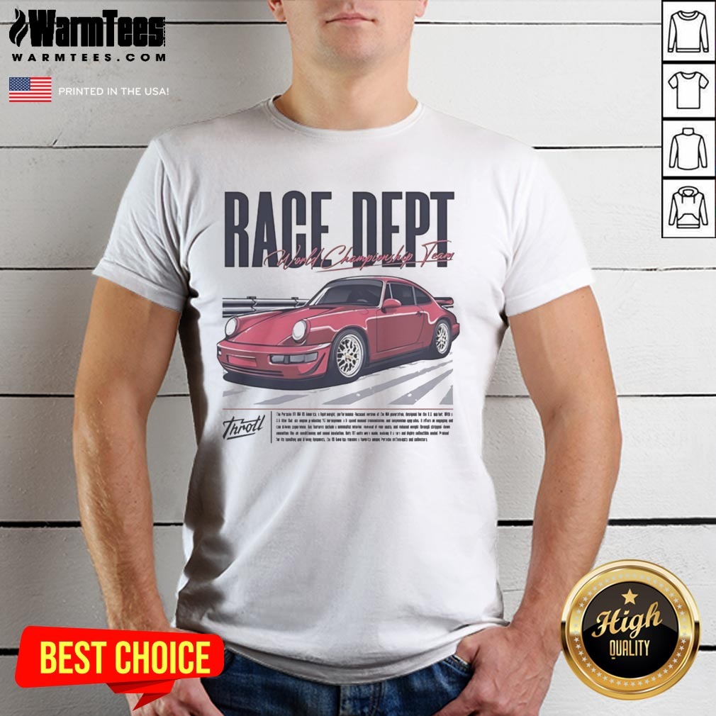 Original Throtl Race Dept Porsche 911 World Championship Team Shirt on Classic Shirt Original Throtl Race Dept Porsche 911 World Championship Team Shirt shown as a classic shirt preview
