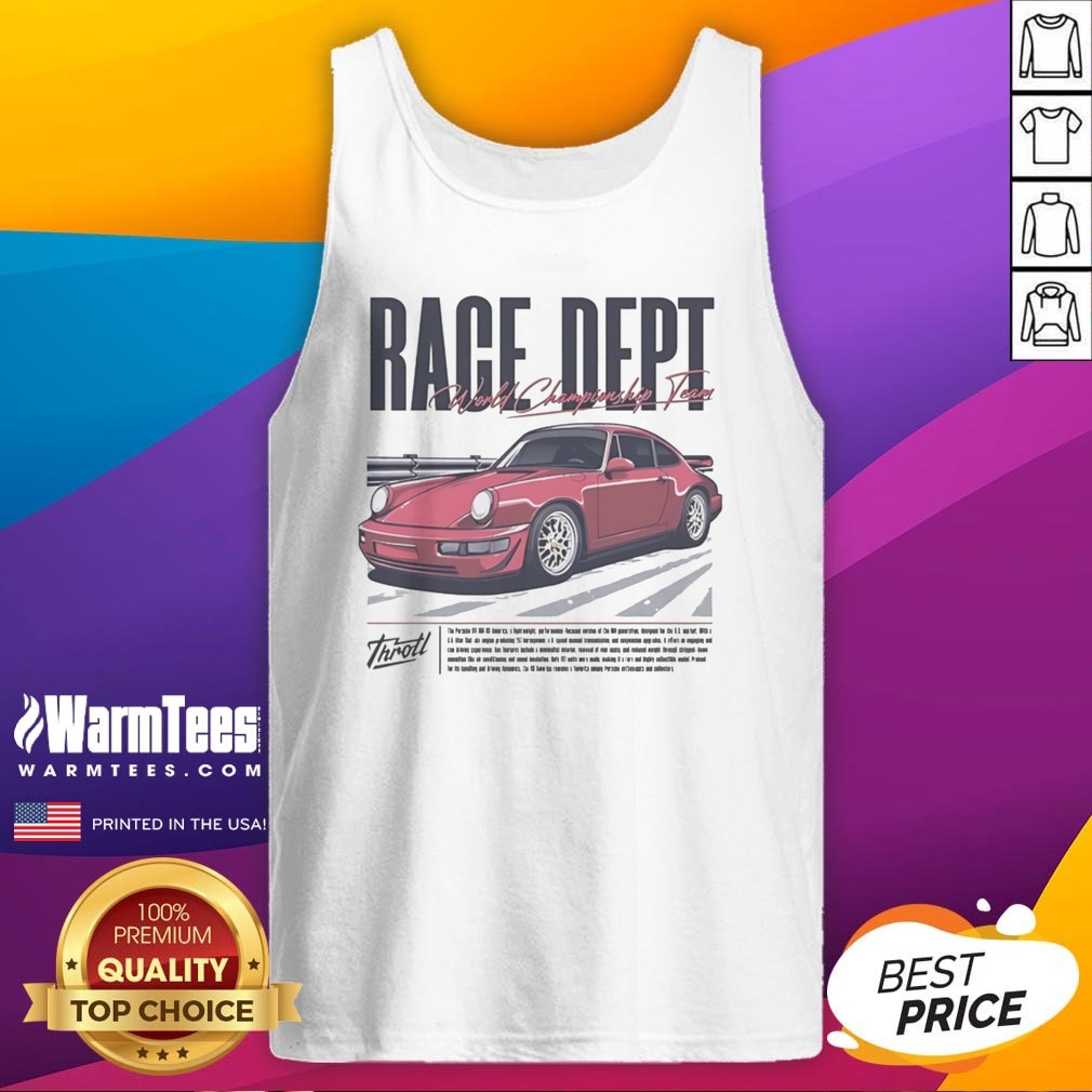 Original Throtl Race Dept Porsche 911 World Championship Team Shirt on Tank Top Original Throtl Race Dept Porsche 911 World Championship Team Shirt shown as a tank top preview