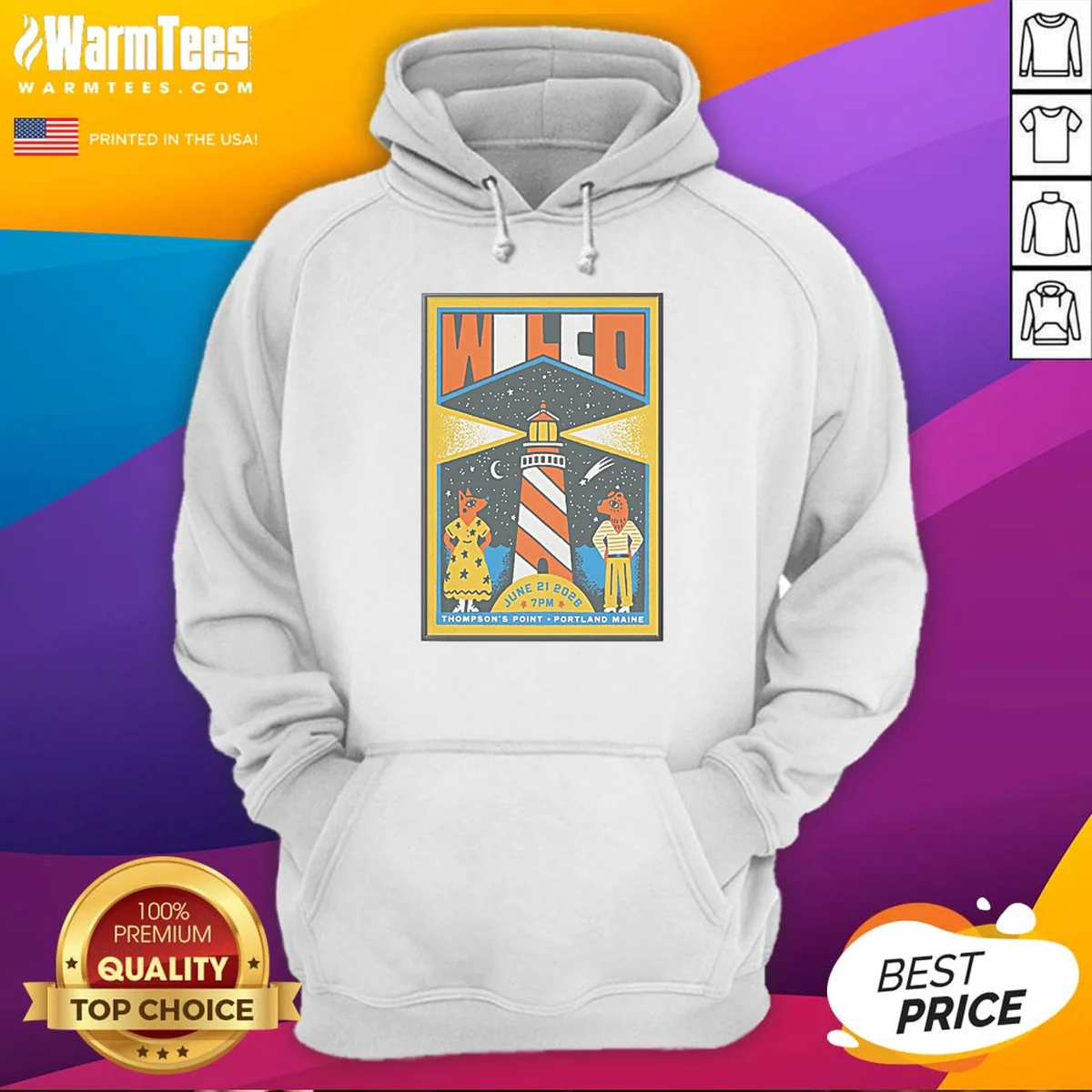 Original Wilco In Portland Maine On June 21 2026 Tour Poster Hoodie