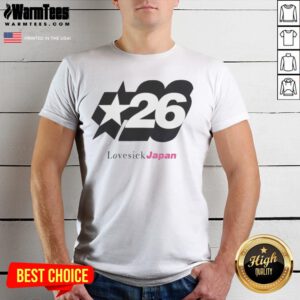 Premium Lovesick Japan 26 Star shirt displayed on a clean background, showcasing its vibrant design and quality fabric.