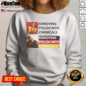 Premium Removing Polish With Chemicals sweatshirt in dark gray, long-sleeve crewneck made of soft fabric