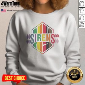 Premium Sirens Pride Flag LGBTQ Rainbow sweatshirt featuring vibrant rainbow colors on a cozy crewneck fabric