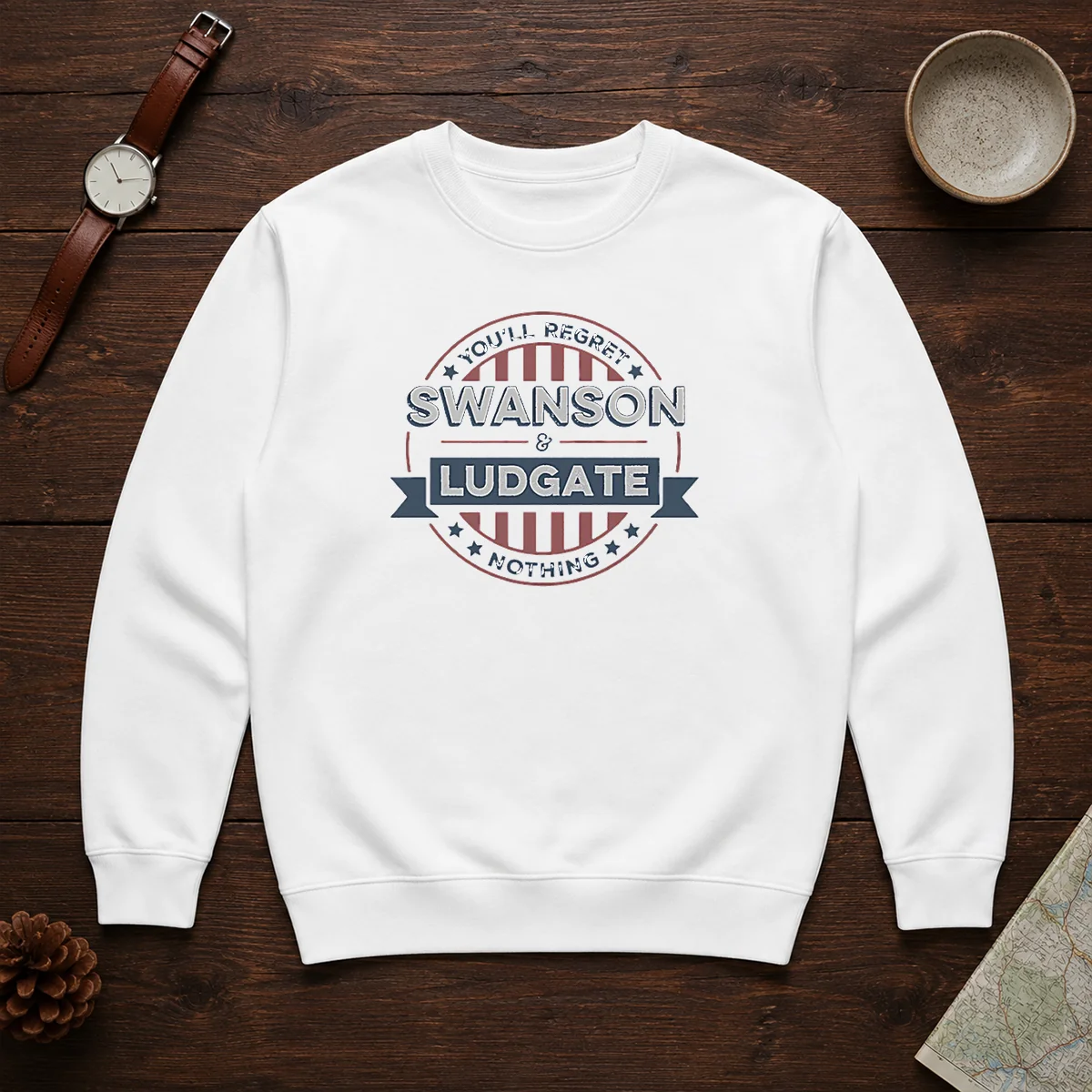 Premium Swanson And Ludgate You Will Regret Nothing Parks And Recreation Parody Sweater