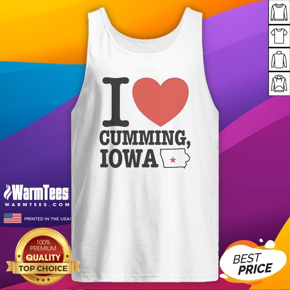 Pretty I Heart Cumming Iowa Shirt on Tank Top Pretty I Heart Cumming Iowa Shirt shown as a tank top preview