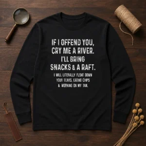 Pretty If I Offend You Cry Me A River Snacks And A Raft Long Sleeve Shirt