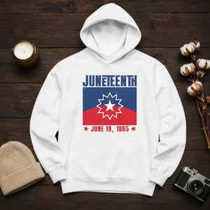 Pretty Juneteenth Red White Blue Freedom Flag 1865 Emancipation Day Hoodie