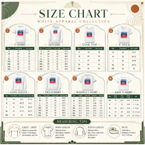 Size chart for Pretty Juneteenth Red White Blue Freedom Flag with measurements in inches and cm