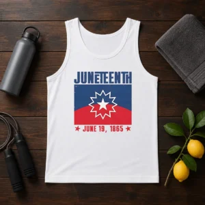 Pretty Juneteenth Red White Blue Freedom Flag 1865 Emancipation Day Tank Top