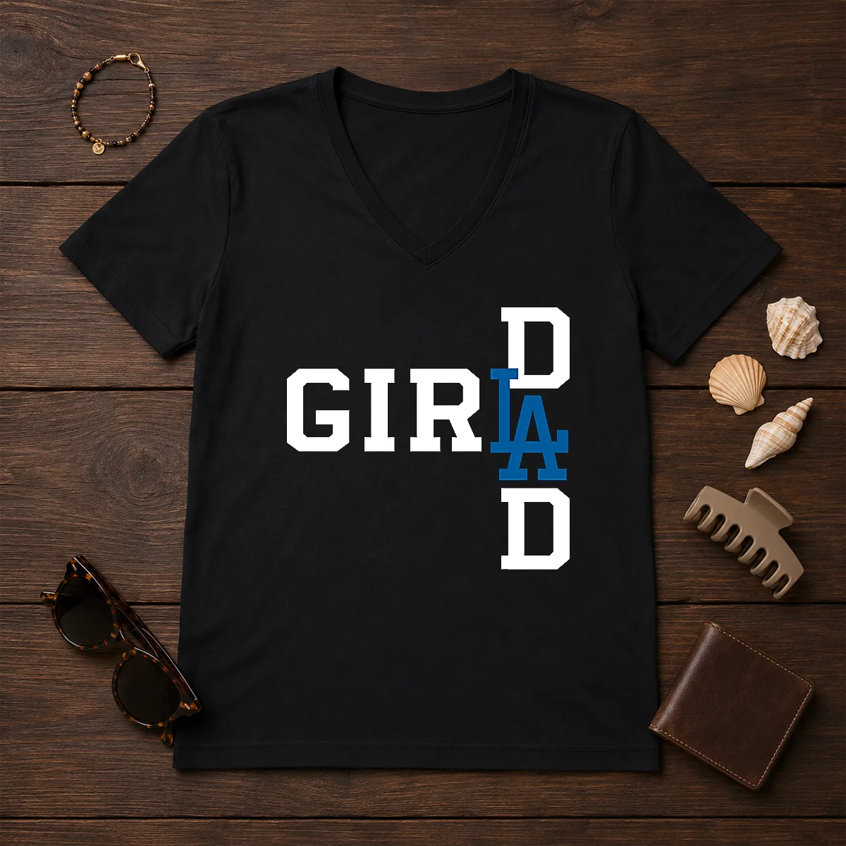 Pretty Los Angeles Dodgers LA Girl V-Neck Shirt Pretty Los Angeles Dodgers LA Girl V-Neck Shirt
