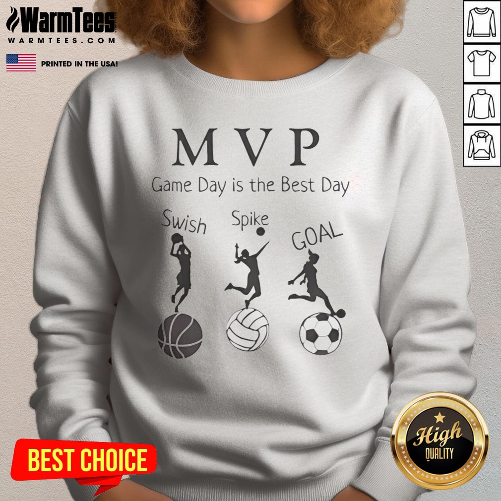Pretty MVP Game Day Is The Best Day Swish Spike Coal Shirt on Sweatshirt Pretty MVP Game Day Is The Best Day Swish Spike Coal Shirt shown as a sweatshirt preview