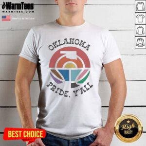 Pretty Oklahoma Pride Y'All Happy Pride Month shirt displayed on a neutral background