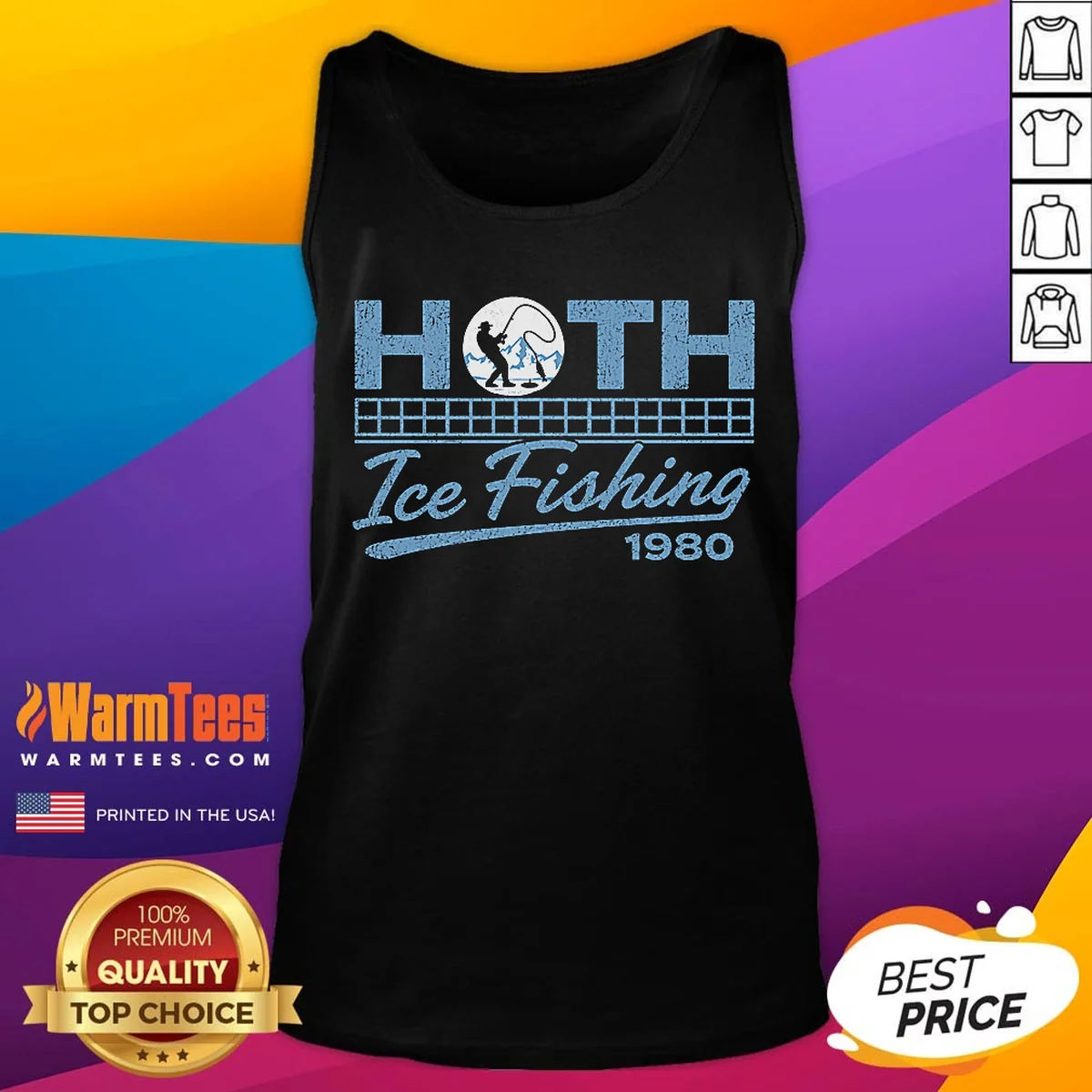 Pretty Old School Cold Wilderness ICE Fishing Tank Top