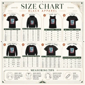 Size chart for Pretty Our America Time Magazine July 6 2026 showing measurements in inches and cm