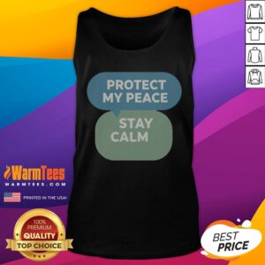 Pretty Protect My Peace Stay Calm tank top in a relaxed fit, perfect for casual wear.