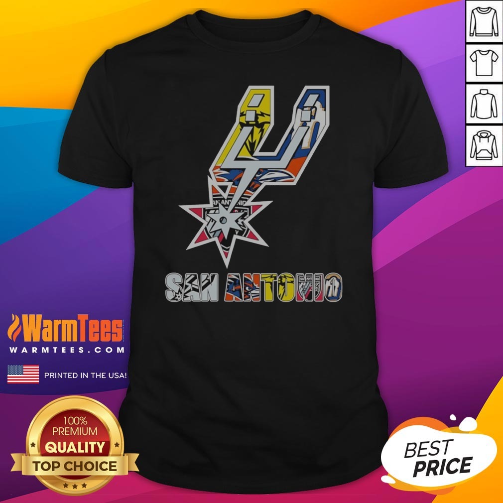 San Antonio Spurs Logos With Sports Team Shirt on Classic Shirt San Antonio Spurs Logos With Sports Team Shirt shown as a classic shirt preview
