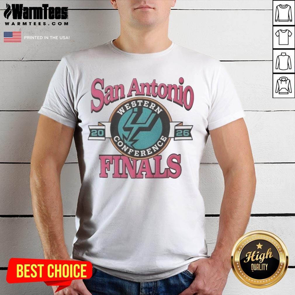 San Antonio Spurs Western Conference Finals 2026 NBA Graphic shirt on Classic Shirt San Antonio Spurs Western Conference Finals 2026 NBA Graphic shirt shown as a classic shirt preview