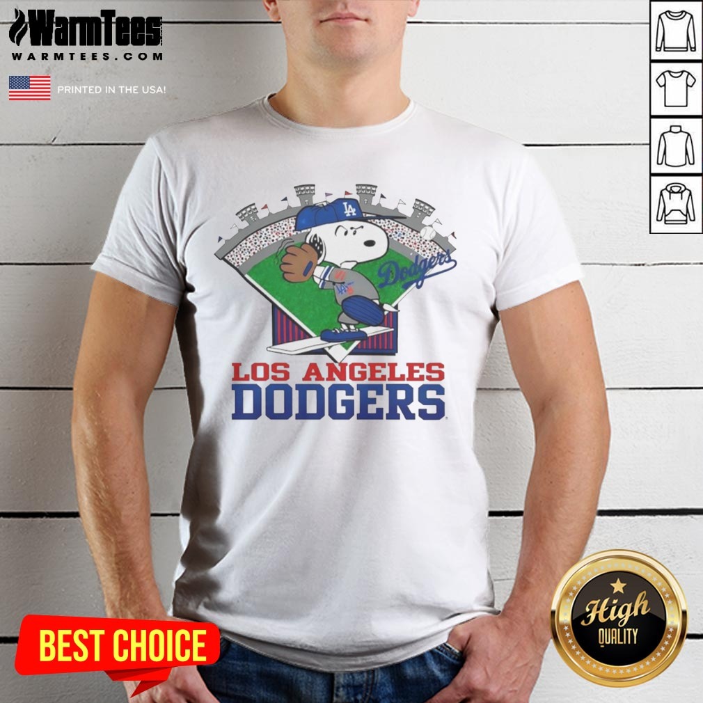 Snoopy Los Angeles Dodgers MLB Stadium Shirt on Classic Shirt Snoopy Los Angeles Dodgers MLB Stadium Shirt shown as a classic shirt preview