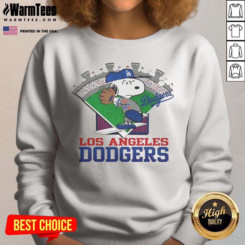 Snoopy Los Angeles Dodgers MLB Stadium Shirt on Sweatshirt Snoopy Los Angeles Dodgers MLB Stadium Shirt shown as a sweatshirt preview