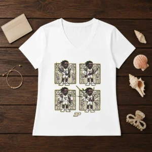 Top Basketball Purdue The Lance Dance Lance Jones V Neck Shirt featuring a comfortable V neck style with bold basketball-themed graphics