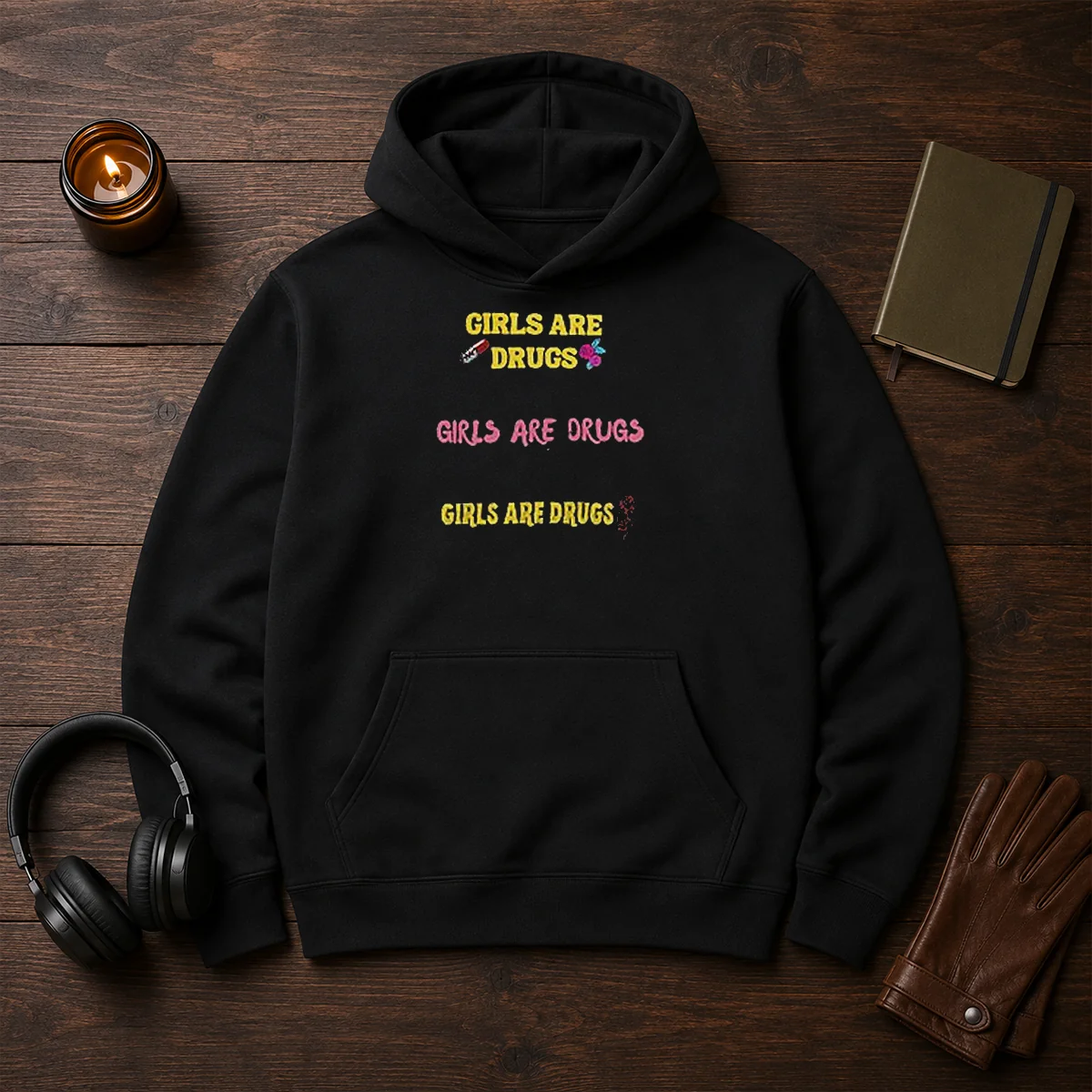 Top Girls Are Drugs Sticker Set T Shirt Premium Oversized Hoodie