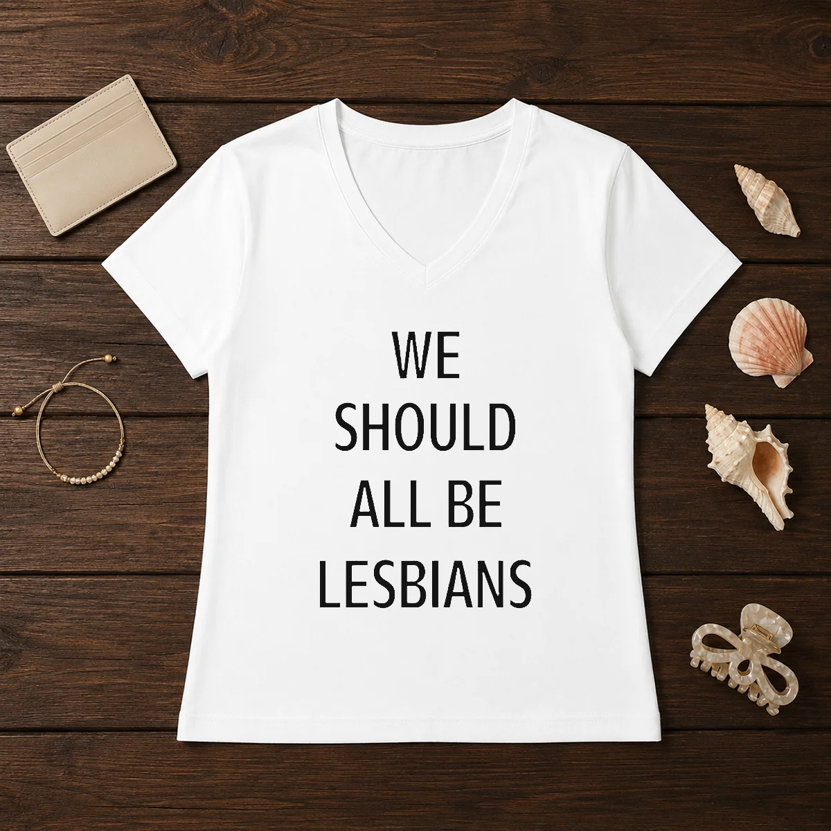 Top We Should All Be Lesbians V-Neck Shirt Top We Should All Be Lesbians V-Neck Shirt