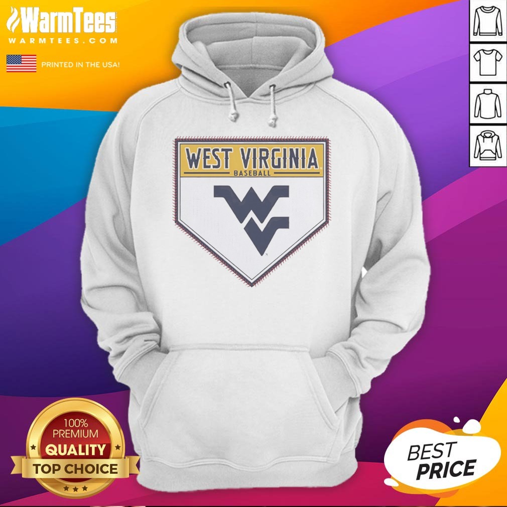 Top West Virginia Baseball Mountaineers Home Plate Logo Shirt on Hoodie Top West Virginia Baseball Mountaineers Home Plate Logo Shirt shown as a hoodie preview