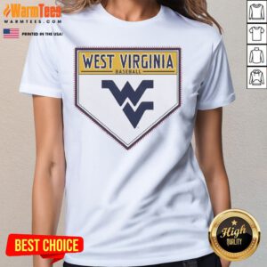Top West Virginia Baseball Mountaineers Home Plate Logo ladies tee showcasing a vibrant design