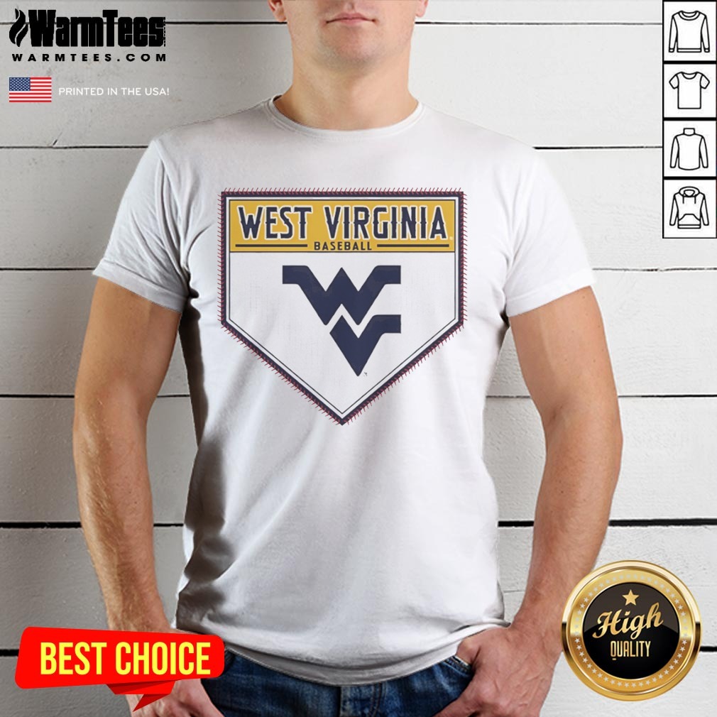 Top West Virginia Baseball Mountaineers Home Plate Logo Shirt on Classic Shirt Top West Virginia Baseball Mountaineers Home Plate Logo Shirt shown as a classic shirt preview