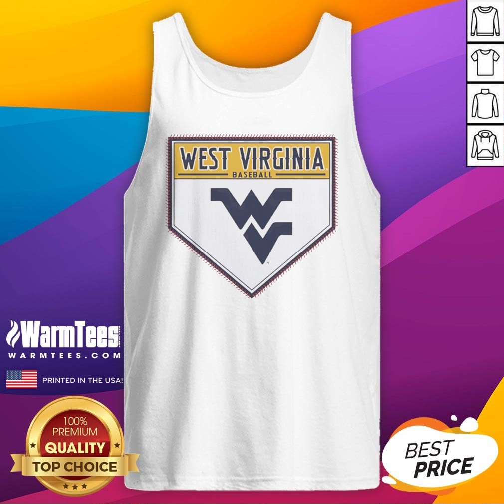 Top West Virginia Baseball Mountaineers Home Plate Logo Shirt on Tank Top Top West Virginia Baseball Mountaineers Home Plate Logo Shirt shown as a tank top preview